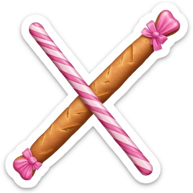 brown bread sticks with pink coating 75% of the body sticker