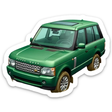 A range rover in a river sticker