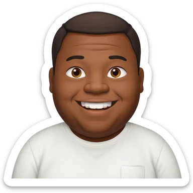 Fat black man with half of missing front tooth sticker