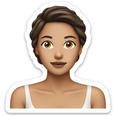 brunette girl doing skincare sticker
