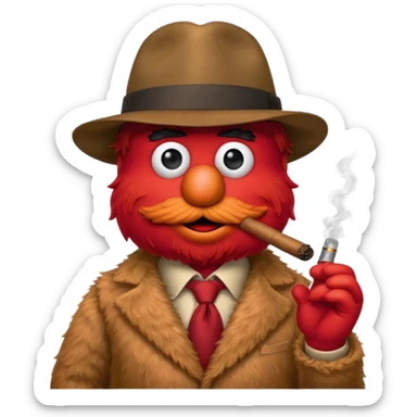 elmo smoking in an gangster sticker
