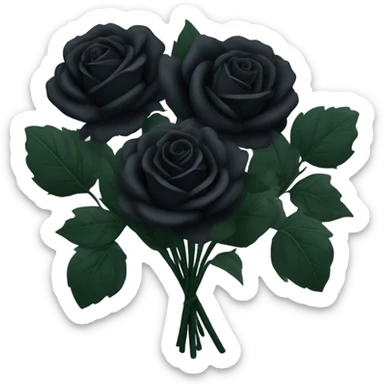 Black roses bouquet  sticker