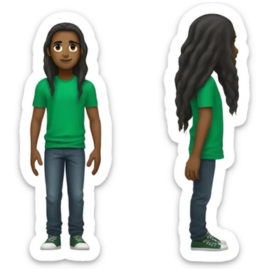 Squid game player in Long hair and green t shirt sticker