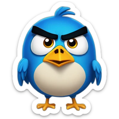 blue angry bird sticker