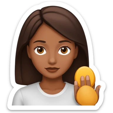 femme blanche brune avec des cheveux lisse (cheveux plus foncé presque noir) sticker