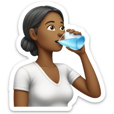 woman drinking water sticker