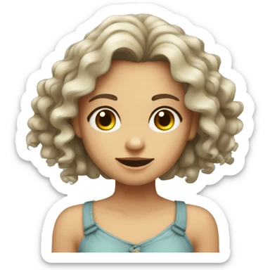 Mädchen mit dunkelroten Locken grünem Augen und Sommersprossen  sticker