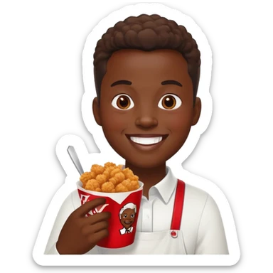 black person eating kfc sticker