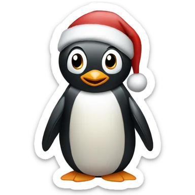 Penguin at christmas sticker