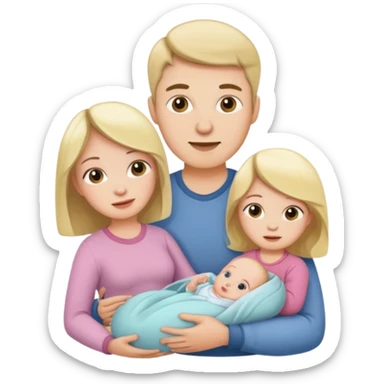 husband wife and baby girl sticker