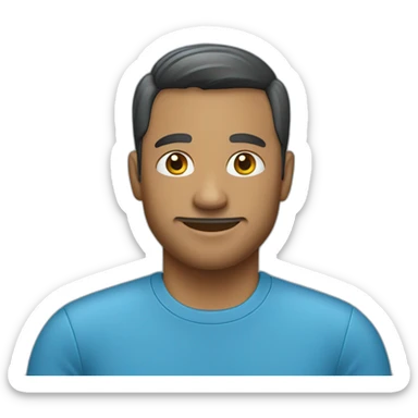 HR manager wearing blue t-shirt sticker