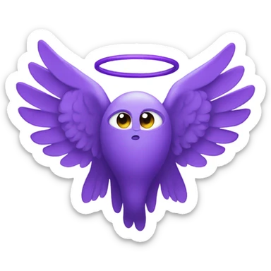 Purple R with halo and wings  sticker