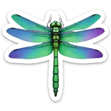 Blue, green and purple dragonfly sticker