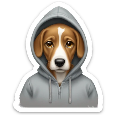 dog wesring hoodie sticker