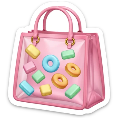 Pastel pink bag of pastel coloured sweets sticker