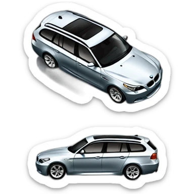 Grauer 5er bmw e60 kombi sticker