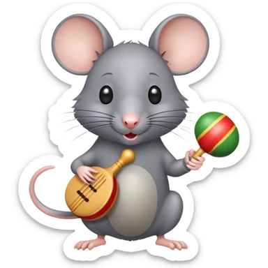 rat playing the maracas deviously sticker
