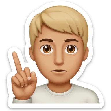 Rolling eyes w the middle finger out sticker