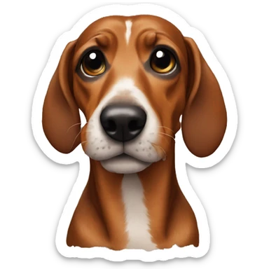 teckel with paint on his face sticker