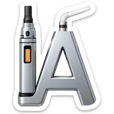 Letter A is designed in the style of an electronic cigarette (Vape theme) with dimensions of 512 by 512 sticker