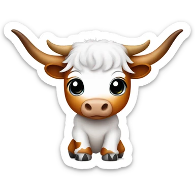 cute baby texas longhorn bevo wearing diaper sticker