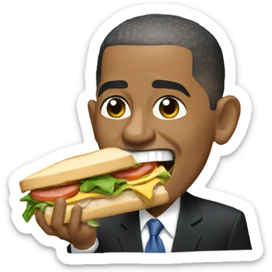 Barack Obama eating a Sandwich sticker