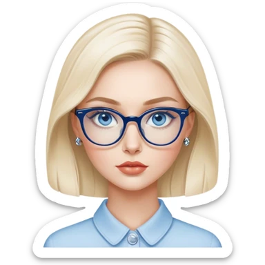 Hyper Realistic beautiful dior model, blue eyes and glasses  sticker