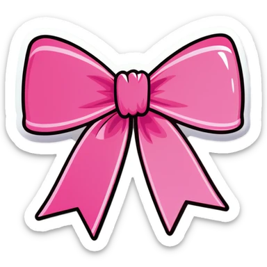 Pink bow sticker