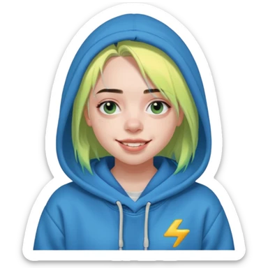 Billie eilish wearing hit me hard and soft hoodie  sticker