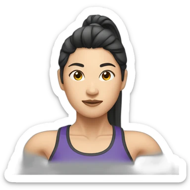 Asian Women strong gym sticker
