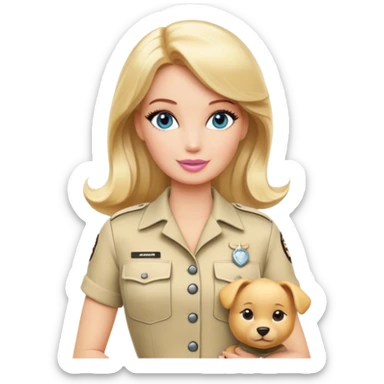 Zookeeper blonde barbie   sticker