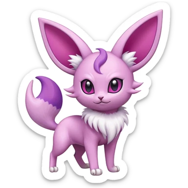 Espeon-Skitty-Fakémon-hybrid-creature (full body)  sticker