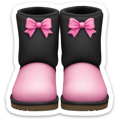 black low uggs with pink bow sticker