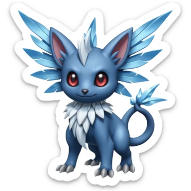 Elemental edgy dark dusky mechanical frosty fairy-like fantasy epic rare Glalie-Sneasel-Togetic-Pokémon-Fakémon-hybrid-creature sticker