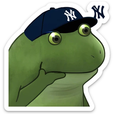 wearing a yankees hat sticker