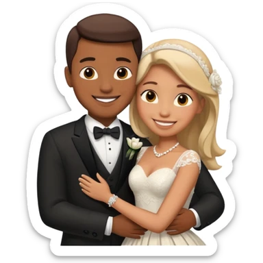 Just married couple sticker