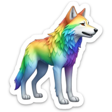 Rainbow Wolf Full Body sticker