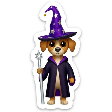 Dog wizard sticker