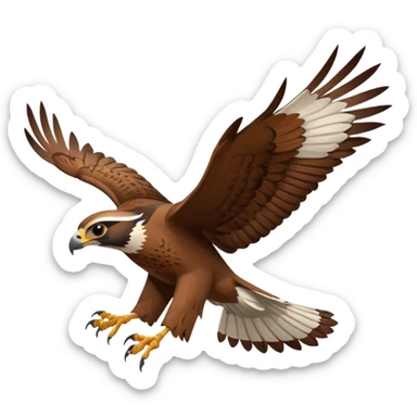 falcon gliding above, inspired by Puy du Fou bird performances sticker