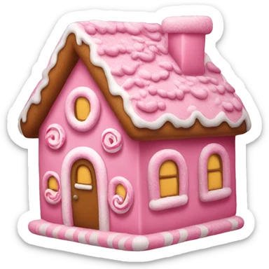 A pink gingerbread house sticker