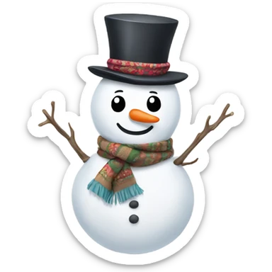 Snowman with a scarf sticker