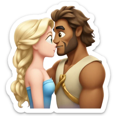 the beast kissing aurora  sticker