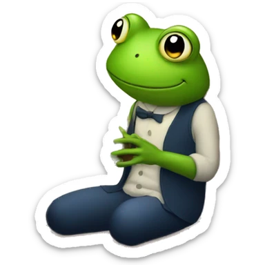 quiet evening with a frog smoking by candlelight sticker