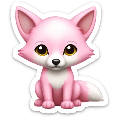 Baby pink fox sticker