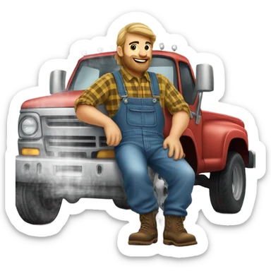 Hillbilly in a diesel truck sticker