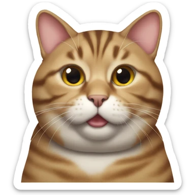 Extremely fat tabby cat sticker