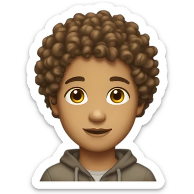 boy lightskin, curly hair yellow, brown eyes sticker
