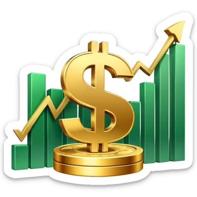 capitalism with dollar signs and stock market chart going up sticker