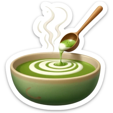 chasen whisk with bowl of matcha sticker