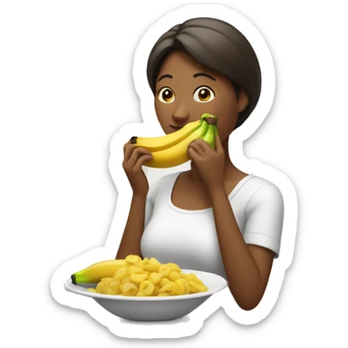 Una mujer comiendo un plátano sticker
